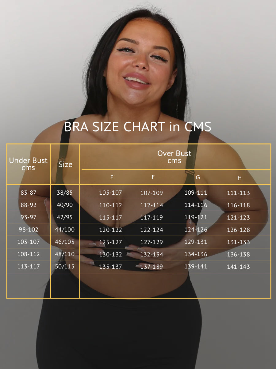 Plus Size Wide Back Bra for Large Breast - E, F, G, H Cup Size